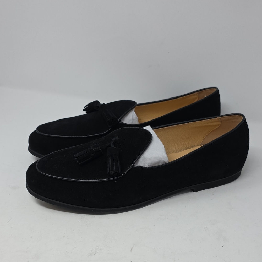 Journey West Classic Black Tassel Men's Loafers Size 12